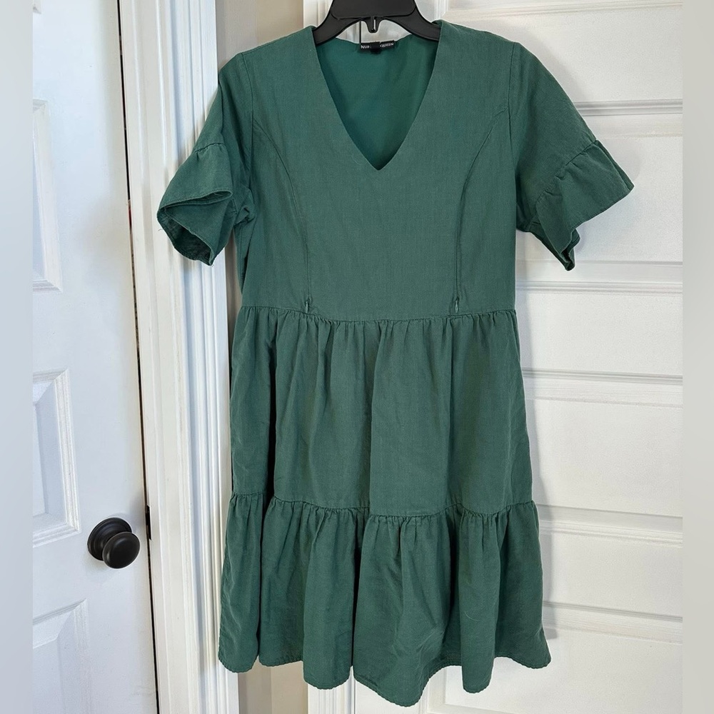 Nursing Queen Green Breastfeeding Dress Small
